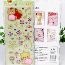 1/3/6/8 piezas Nuevos adhesivos de diamante 5D para niños Pegatinas decorativas de animales hechas a mano de gel suave, en varios tamaños - Multicolor - Ver 9