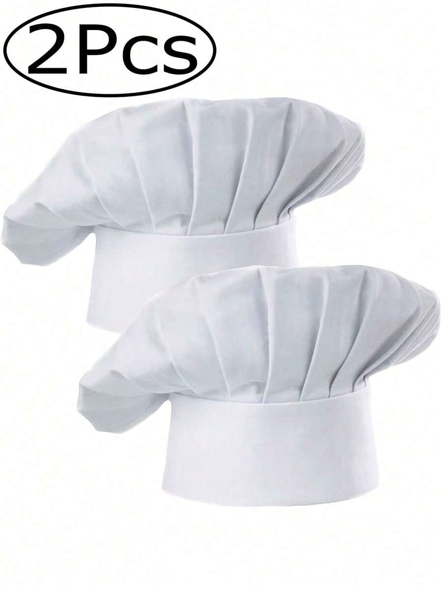 2-In-1 Adjustable Elastic Chef Hat, Baking Chef Kitchen Cooking Cap, Adult Size - A - View 1