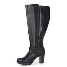 Botas y botines de ajuste ancho para mujer - Negro - Ver 4