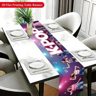 1pc Authorized Witch Hunter Theme Party Table Decor Flag, Suitable For K-POP Fan Gatherings, Home Dining Table Cloth, Holidays And Family Gatherings Kitchen Dining Table Decor Polyester Tablecloth, Gift