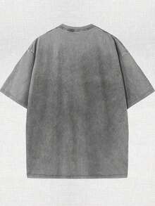 Disney Authorized, Car Lightning McQueen And Other Characters Get Together With Mommy, Parent-Child Racing Theme Printing  Oversized Retro T-Shirt Street Wind 2026 Spring And Summer Retro Fashion Couples Popular Retro Round Neck T-Shirt. - Grey - View 2