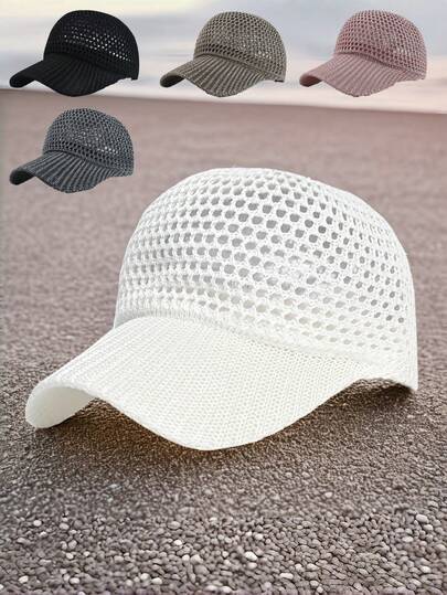 1 Piece Breathable Mesh Sun Protection Baseball Cap, Simple And Sun-Shading, Versatile Outdoor Peaked Cap. Suitable For Daily Outings, Travel, Beach And Outdoor Activities. It Can Be Used As A Festival Gift, Unisex Style, Gift For Men, Gift For Women, Travel Essential, And Ramadan Gift