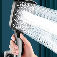 1pc High-End Large-Area Shower Head With Silver/Black Options, 3 Water Outlet Modes, Equipped With High-Quality High-Pressure Water-Saving Water Flow Shower Faucet, Nozzle, And Bathroom Accessories - Single Shower - View 9