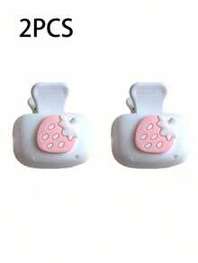 Cute Strawberry Pattern Toothbrush Holder With Cover, Portable Toothbrush Storage Container, Pink & White Toothbrush Protective Case, Travel Toothbrush Organizer, Portable Toothbrush Head Protector - Multicolor - View 12