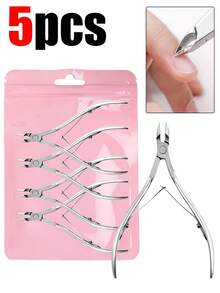 7PCS/5PCS/4PCS/2PCS/1PC Stainless Steel Nail Clipper, Cuticle Remover, Foot File, Nail Pusher, Manicure Pedicure Tools Set With Non-Slip Handle, Designed For Men And Women - Multicolor - View 1