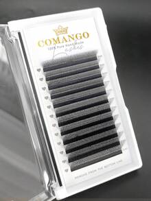 CoMango 12 Pairs L-Curl 3D 4D 5D Pre-Fanned Lash Extension Set, W-Curl 0.07mm Faux Mink Natural Soft Flared Curly Thick Lashes - L - View 9