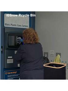 110L (29 Gallon) Recycling Bin, Suitable For Kitchen, Indoor And Outdoor Home Use, Comes With 2 Removable & Reusable Inner Bags, High Capacity Recycling Bin For Bottles, Cans, Plastic Labels, Etc. - Black - View 7