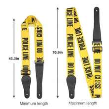 Correa de guitarra clásica de cinta de precaución amarilla POLINE LINE - Negro - Ver 4