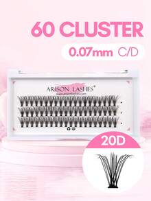 ARISON 3 Rows 60 Clusters C/D Curl DIY False Eyelashes High Quality Apply At Home Convenient And Fast Soft And Light Makeup Tools - C - View 1