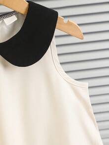 Girl's Summer College-Style Dress, Sleeveless Dress For Girls, Princess Dress - White - View 4