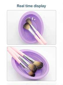 1pc Silicone Folding Dish Washing Pad, Makeup Brush Cleaner Mat, Beauty Sponge Cleaning Tool - Multicolor - View 7