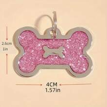 1pc Personalized Pet ID Tag, Customizable Dog Name Plate, Customizable Cat Tag, Pet Collar Pendant, Exquisite Pet Accessory - Multicolor - View 5