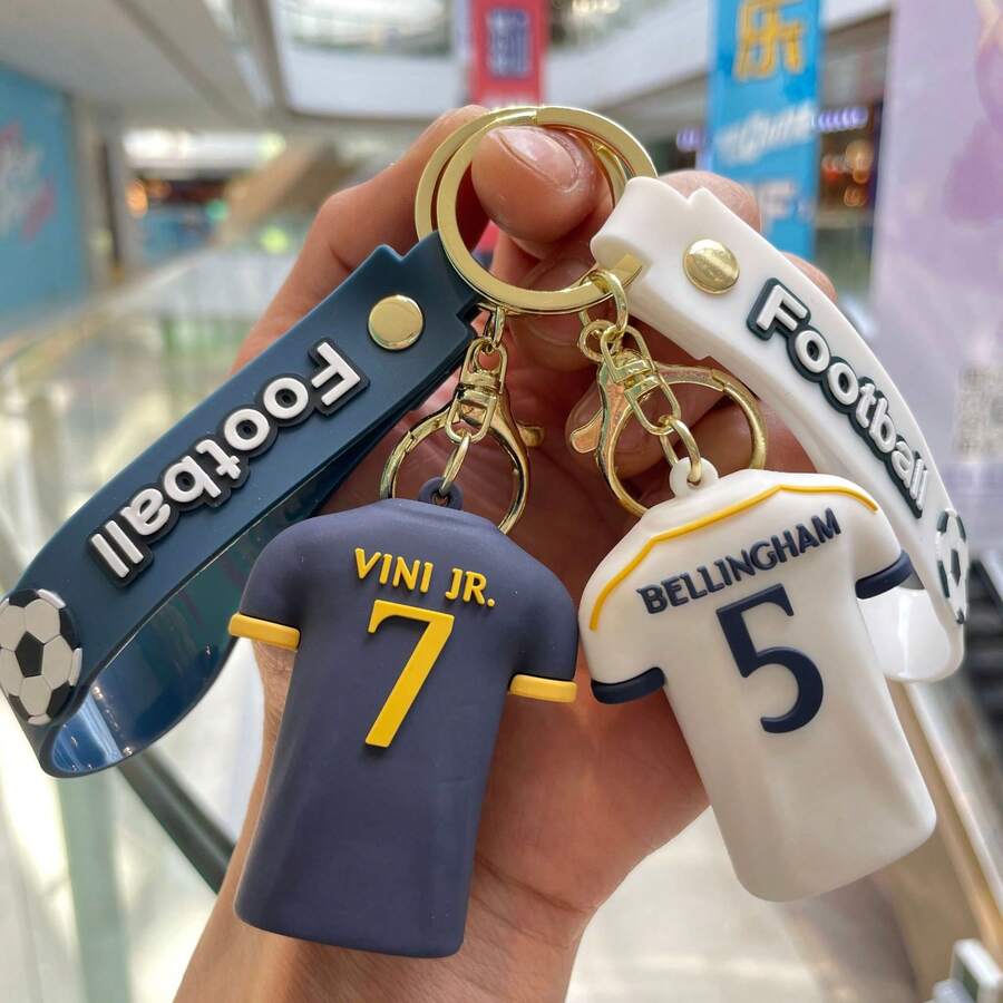 New Football Jersey Keychain, Cartoon Plush Doll Backpack Pendant, Car Key Chain, Small Gift - Multicolor - View 1