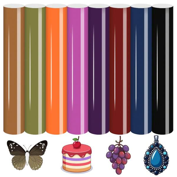 8pcs/Pack 12x10 Inch Multi-Color Heat Transfer Vinyl Sheets, Suitable For DIY T-Shirts, Hats, Bags And Crafts