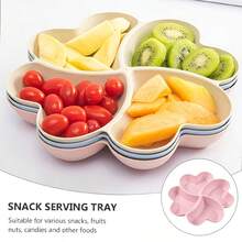 4-Compartment Heart & Clover Shaped Reusable Plastic Snack Plate, Unbreakable Slouchy Snack Box, Suitable For Christmas Party, Restaurant, Home Use, Home Decor - Multicolor - View 10