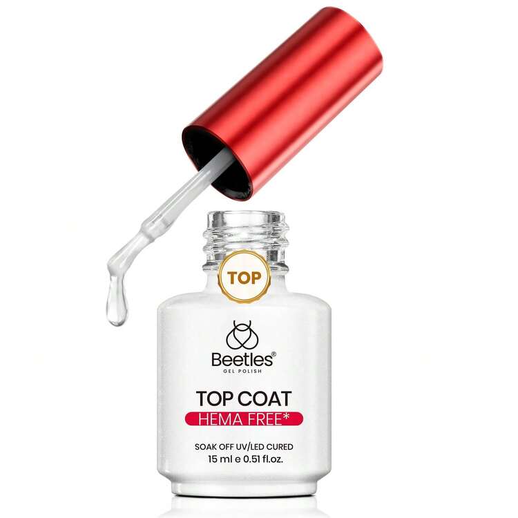 Beetles HEMA-Free Gel Top Coat 15ml, TPO Free No Wipe Top Coat Gel Polish 2026 Upgraded Formula Long Lasting U V LED For DIY At Home & Salon Manicure - Xem 8