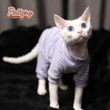 Ribbed Four-Leg Cat Sweater, Warm Base Layer For Autumn/Winter, Comfortable For Indoor Play, Suitable For Hairless Cats & Devon Rex, High Elasticity & Skin-Friendly Ribbed Knit - Green - View 4