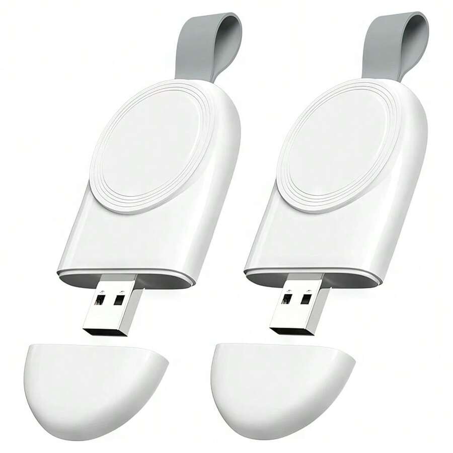 Adaptor încărcător USB 1-2 buc potrivit pentru Apple Watch, încărcător wireless magnetic de călătorie compatibil cu Apple Watch Series Ultra 9 8 7 6 SE 5 4 3 2, 44mm 42mm 40mm 38mm - alb - Vizualizare 1