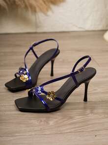 Women's High Heel Sandals, Casual Party Shoes - Blue - View 6