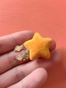 1个/2个可爱星星纽扣装饰，衬衫纽扣套夹式纽扣装饰，时尚水晶袖扣装饰，适用于燕尾服和婚纱 - 黃色 - 查看 7