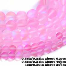1串 6/8/10mm 彩虹極光石英珠，天然石間隔珠，磨砂啞光月光石，適用於珠寶製作手鍊項鍊耳環 - 磨砂閃光石 - 查看 3