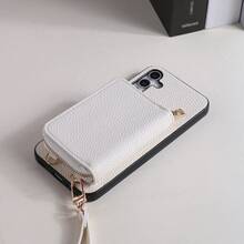 1件装优雅奢华挂绳拉链卡包钱包式PU皮革手机壳,兼容三星Galaxy S25 Edge、S24、S23、S22、S21、S20 FE、Note 20 Ultra、A17、A16、A15、A07、A52、A53、A54、A25 5G、10、9 Pro XL、8、7、6、9a、8a、Note 15 Pro、14、13 4G、Poco C75,多功能保护套 - 白色 - 查看 5