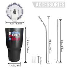 30oz Stainless Steel Tumbler Black White Options,  We The People Will Never Forget The Cowards In Congress Who Kept Quiet Graphic Cups, Insulated Travel Coffee Mug With Lid And Straw , Double Wall Vacuum Reusable Travel Cups, Funny Birthday Party Gift For Women & Men - 黑色 - 查看 3