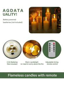 2/3/5pcs Flameless Fairy Lights, With Timer/Remote Control Function, Battery Operated, For Tabletop Centerpiece Decoration, Suitable For Halloween, Christmas, Valentine's Day, Mother's Day, Birthday, Wedding, Gift, Dining Table, Party - Gold - View 11