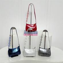 Women's Minimalist Fashion High-Quality Design Crocodile Embossed Quilted Shoulder Bag - Black - View 2