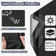 Durable Outdoor Furniture Covers - Rain, Snow, Dust And Sun Protection For Garden Chairs And Sofas, Multiple Sizes - Black - View 4