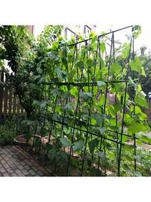 21 piezas Juego de soportes de jardín duraderos, con núcleo de metal recubierto, incluye 11 varillas de soporte, 2 clips en forma de A, 4 conectores, 4 clips universales, anticorrosión, fácil de insertar, adecuado para diversas plantas, frutas, verduras, accesorio esencial para jardinería en patios, estantería resistente - A - Ver 5