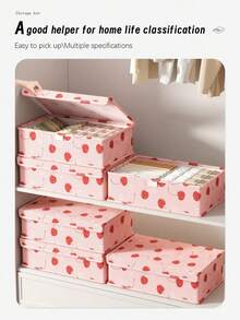 2pcs Fabric Drawer Organizer Boxes, Underwear, Socks, Clothing Storage Containers - Multicolor - View 6