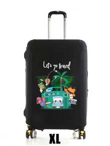 “Let's Go Travel”图案印花通用行李箱套 18-32 英寸 | 耐用行李箱保护套，弹性包边，适用于旅行、飞行、度假、蜜月 | 男女旅行必备配件 - 完美的独特生日礼物、情人节礼物、开斋节礼物 - 彩色 - 查看 14