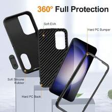 Capa Case For Samsung Galaxy S25 And S24 - Built-In Stand With Two Screen Protectors - Black, 41813043 - Burnt Orange - View 6