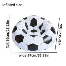 1pc Inflatable Soccer Ball Bean Bag Sofa World Cup Season Essentials! Creative Soccer Ball Sofa, Perfect For Game Day Viewing- Portable Air-Filled PVC Lazy Bed/Lounger With Soccer Ball Design, No Assembly, Lightweight For Camping, Beach, /Outdoor Use - & Inflatable Furniture (Multicolor) - Multicolor - View 8