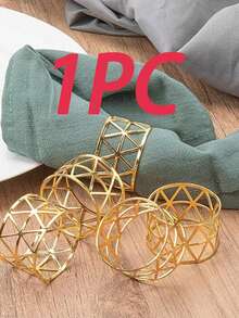 European And American Geometric Metal Table Napkin Rings, Fashionable Wedding Decorations, Exquisite Napkin Clips, Creative Restaurant Table Napkin Holders, Simple And Elegant Napkin Rings - Multicolor - View 9