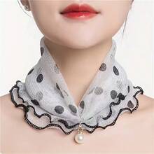 4pcs Women's Chiffon Mesh Headscarf, Neck Gaiter, Fashionable & Elegant Thin Scarf, Multifunctional Neck Wrap For Spring & Summer - Multicolor - View 5