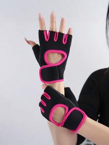 1 đôi găng tay tập thể dục hở ngón, găng tay thể thao tập luyện, găng tay đạp xe unisex - phong cách 1 - Xem 3