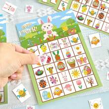 33 de cărți de joc Bingo de Paște din hârtie de 5x7 inch - Set de petrecere cu tematică de iepure și ou, potrivit pentru 24 de jucători, Set de jocuri de societate, Cărți de joc pentru petrecere, Potrivit pentru activități în familie și în clasă, Vânătoare de ouă de Paște și sărbători de sărbători, Consumabile pentru petreceri de Paște de primăvară - A - Vizualizare 4