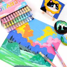 Bộ bút dạ acrylic 12/24/36/48 màu, tông da + 24/36 màu Macaron, dùng để vẽ tranh, tô màu, dụng cụ vẽ chuyên nghiệp, quà tặng ngày lễ Halloween, Giáng sinh, Phục sinh. - Bút đánh dấu acrylic lỏng trực tiếp - Xem 11