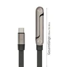 二合一隐藏式充电线收纳架，包含两条Type-C数据线，适用于240W快充线。黑色款，兼容苹果15/16/7系列手机。内置可调节手机支架。 - 彩色 - 查看 9