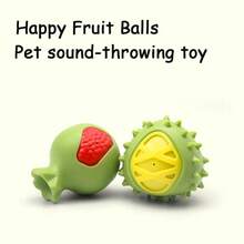 A Dog-Shaped Toy In The Form Of A Pomegranate And Durian, It Is Can Be Chewed On. The Material Is And . It Can Make Sounds And Squeak. It Is A Toy For Pets To Enjoy Alone, A Toy For Relieving Boredom By Chewing, A Teething Toy, An Interactive Toy, A Companion Toy, A Gift For Dogs, A Dog Companion Toy, A Dog Training Toy. - Multicolor - View 5