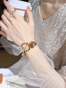 1pc Women's Luxury Rhinestone Inlaid Oval Roman Numeral Dial Bracelet Watch, Suitable For Social Gatherings, Parties, Daily Wear, Holiday Gift - Style 2 - View 22