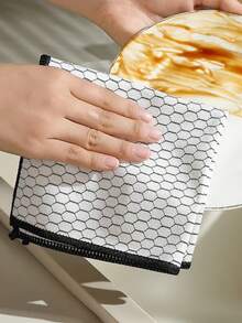 5pcs Multi-Functional Edged Cleaning Cloth, Household Glass Cleaning Cloth, Mirror Wiping Cloth - Multi-functional Edge-locking Cleaning Cloth - View 2