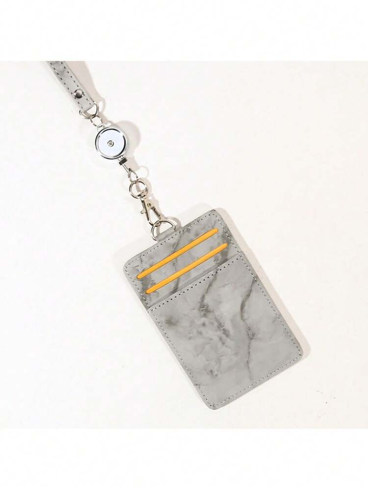 1pc PU Leather ID Card Holder With 1 Transparent ID Window, Detachable Lanyard And Retractable Badge Reel, Suitable For Work ID, Student ID, Teacher ID, Nurse ID, Doctor ID, Etc. - Multicolor - View 15