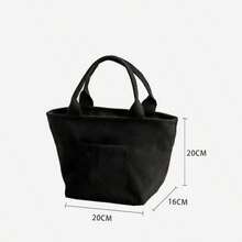 VINCAN Multifunctional Canvas Insulated Lunch Bag With Zipper Design, Portable Insulated Cold Storage Tote Bag Suitable For Travel And Picnic, Reusable Square Bag, Essential For Students, Outdoor Carrying Bag - Multicolor - View 11