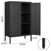 Cabinets - Black + Metal + 3-4 Shelves - View 3