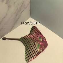 1pc Handmade Stingray Decor, Featuring Aquatic Animals And Stingray Design, Designed To Relieve Anxiety And Stress. Flexible Marine Life Series Creative Accessory, Unique Home Decor Desktop Ornament, Creative Holiday Gift, Distinctive Collectible, Suitable For Gifting And Personal Use - Multicolor - View 2