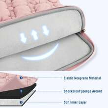 Funda para Laptop 13.3 Pulgadas,Bolsa para Portátil Compatible con MacBook Air 13 13.6/Pro 13/Pro 14, HP  ASUS ,Puffy Cuadrícula Acolchada Manga para Portátil con Bolsillo,Rosa,41843639 - Color caoba - Ver 6