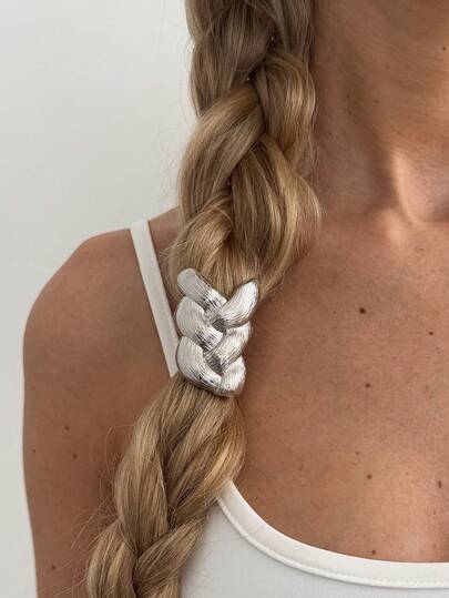 1pc Bohemian Geometric Twisted Braid Hair Scrunchie, Elegant Minimalist For Daily, Party, Date, Women's Festival Birthday, Versatile Jewelry Charm Hair Accessory Gift